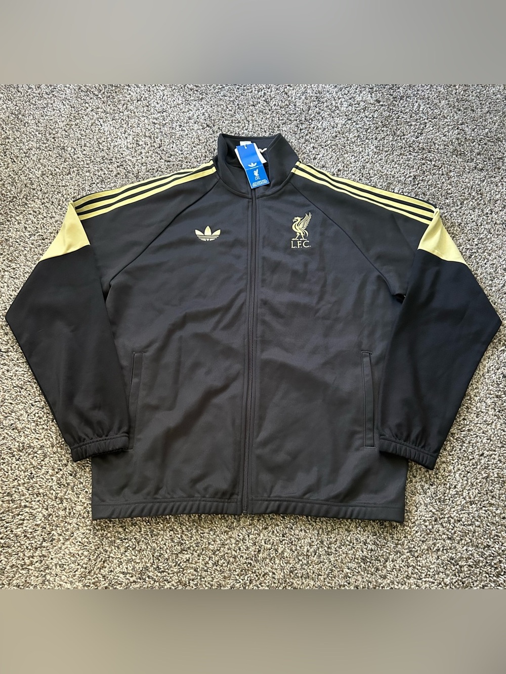 Adidas Liverpool FC LFSTLR Soccer Track Top Black Men's Size Large KC7802